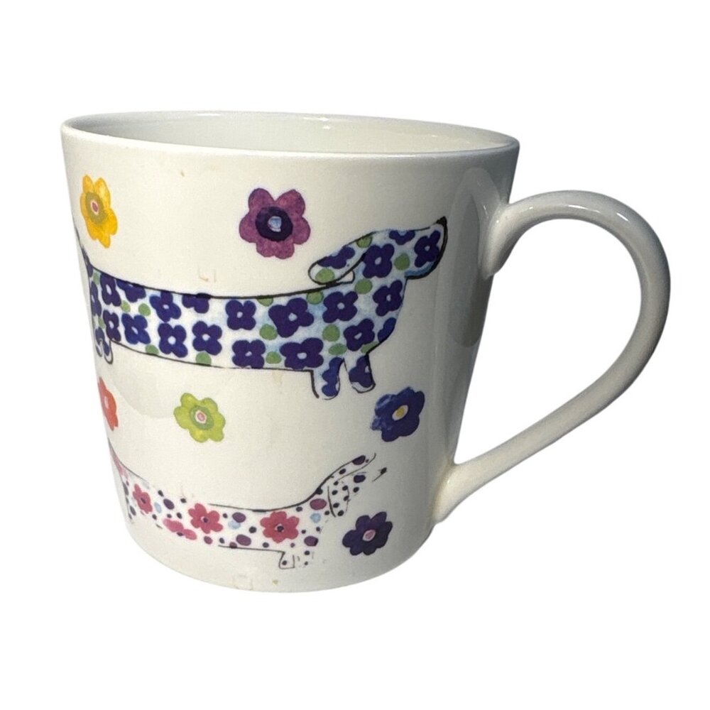 Rose Of England Dachshund Mug Fine Bone China Dog Lover Colorful England